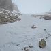 Blick im Abstieg zurück in Richtung Forcella Pordoi