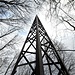 Beeindruckender Mast im Wald.