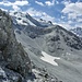 Vor der Bärenkopfscharte hat man einen letzten Blick auf die Westseite des Ortler und den selten begangenen Pleisshorngrat