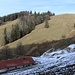 Blick zum Reufenberg, nun geht es hinter der Herrenalm hinein in den Wald