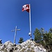 ... beim Gipfelkreuz, -fahne und -buchbehälter