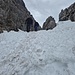 Kurzes Stück im steilen Schnee
