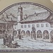 <b>Graffiti di Baldo Carugo (1903-1930).<br />Il Municipio e la Piazza Nosetto nel 1840 - La Berlina e la Guardia civica.</b>