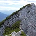 Rückblick auf Abstiegsstelle Wand in Scharte / Stelle II/UIAA