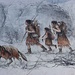 Jäger der Mittelsteinzeit (Bildquelle: Infotafel), archäologisch im Bereich der Česká silnice (Böhmerstraße) nachgewiesen