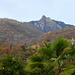 Die Felsbastion des Sassariente, von Cugnasco aus gesehen