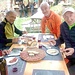 Il nostro tavolo. Ci sarebbe piaciuto assaggiare la pasta con le verdure che era in preparazione, ma anziché alle 12 (come inizialmente era stato preventivato) ci è stato detto che sarebbe stata pronta per le 13 e allora abbiamo optato per un più semplice e più veloce antipasto di salumi e formaggi (bissato…), per poter iniziare la discesa non troppo tardi.