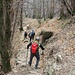 Anche questo sentiero, largo e ben segnato, attraversa un vasto castagneto: ogni tanto sul percorso si trovano delle panchine e delle cappellette votive.