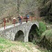 Attraversamento del Torrente San Giovanni sul caratteristico Ponte del Dragone, adottato come simbolo nel logo dell’Associazione Alpe Piaggia.