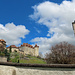 Blick zum Château Gruyères.