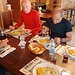 Pranzo con piatto principe rappresentato da polenta con funghi trifolati, consumata come unici avventori del locale dove di norma c’è il pienone, vista la vicinanza con la stazione di arrivo della funivia («merito» del temporale…).