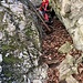 ... und deren seitliche Überwindung mittels kurzer Steilrinne und Leiter