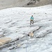 Auf dem Gletscher, mit wenig Schnee