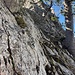 Abseilstelle am Ende des Kamins