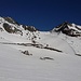 Am Tiefenbachferner hat man einen guten Blick auf den SW-Gipfel der Äußeren Schwarzen Schneid.