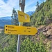 Wegweiser am Abzweig des Nordwandsteiges