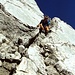 sehr ausgesetzte Kletterstelle mit Drahtseilversicherung