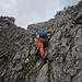 Finale Aufstiegsrinne. Wir kommen dann direkt nördlich des eigentlichen Gipfels heraus