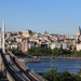 TAG 1 (15.5.) - İstanbul:<br /><br />Aussicht auf die Metrobrücke über den Haliç zum Stadtteil Beyoğlu mit dem Galata kulesi.
