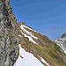 In der Scharte, Blick auf die nrodseitige Umgehung und den leichtesten Aufstieg