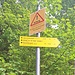 Counterpart-Wegweiser schwarze Route unten beim Aufstieg