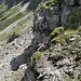 die kurze Kletterstelle bei der Umrundung eines Felszahns