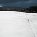 La mia scia sulla neve immacolata sembra provenire da Ascona
