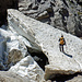 Die grösste Schlüsselstelle im Abstieg war die Schneebrücke am Ausstieg vom hochalpinen Wanderweg (Beim grossen Wasserfall).