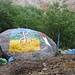 Die Berberflagge auf einen Stein gemalt