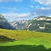 Bei Obere Leugangen rückt der Säntis in das Blickfeld. Zum Tourenende waren die Gipfelregionen aber schon in Quellwolken gehüllt.