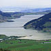Blick zum Sihlsee mit seinen Brücken.