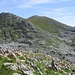 Schöne Landschaft, schwieriges Vorankommen. Im Aufstieg zum Fagstein mit Rückblick  zum Windschartenkopf.