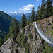 Dritte Hängebrücke im Rückblick