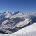 Gipfelpanorama ins Val Schons mit dem dominierenden Piz Beverin in der Bildmitte