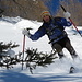Davide feels his ski