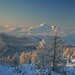 Blick zur Osterhorngruppe im kalten Winternachmittagslicht