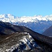 Il Monte Rosa, le Alpi e uno scorcio del Lago Maggiore