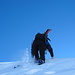 Davide into the deep snow