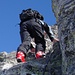 felsiger Kraxelaufstieg zum Pizol (2844 m) nach dem Skidepot