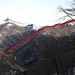<b>Il percorso che abbiamo seguito tra l'Alpe di Carate e l'Ex Caserma delle Guardie di Finanza</b>.