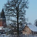 Blick zum Kirchturm von Stahe.