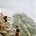 Felspassage zum Gipfel zur Marmolada