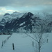 auf geht's...Gletscherhorn, Laufbodenhorn und Oberlaubhorn von der gefrorenen Lenk aus