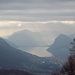 I raggi del sole filtrano tra le nubi sul Lago di Lugano [The sun rays pass through the clouds on the Lago di Lugano]