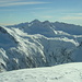 die winterliche Stille im oberen Zwischbergental, man sieht zum Pizzo Montalto und vorne die Hänge der Alp Pontimia