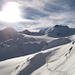 Rückblick auf den Cavagnöö-Gletscher sowie zum erreichten Tagesziel, das Marchhorn