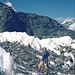 Monika auf dem Gornergletscher mit Matterhorn