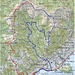 A posteriori ho tracciato su map.geo.admin.ch il percorso di questa lunga escursione, in rosso la salita, in blu la discesa