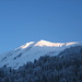 Erste Sonnenstrahlen an der Üntschenspitze, dem eigentlichen Tourenziel des heutigen Tages