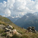 ein letzter Blick zurück auf die Bernina,<br />dann der Abstieg nach Punt Muragl in Angriff genommen